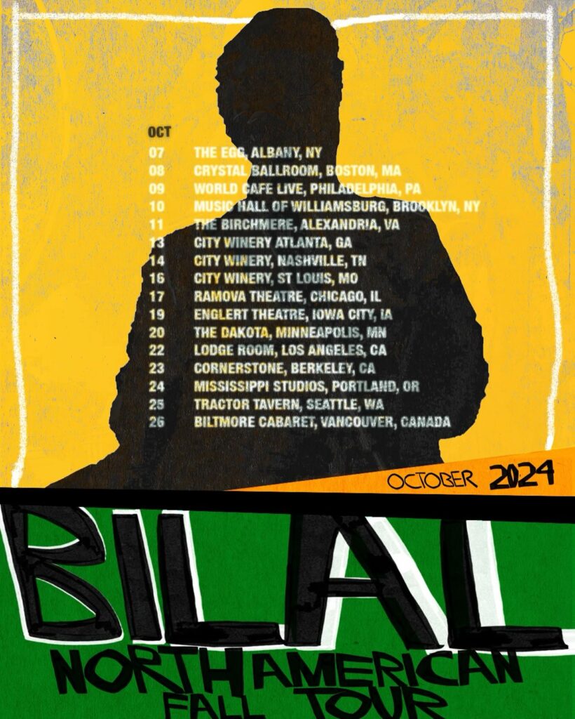 Bilal Fall 2024 North American Tour dates