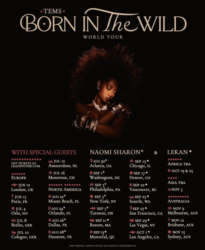Tems Born In The Wild World Tour 2024 Dates