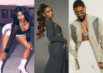 SZA, Victoria Monét, and Usher. (Photo Credit: Bucci; Courtesy of Victoria Monét; Bellamy Brewster)