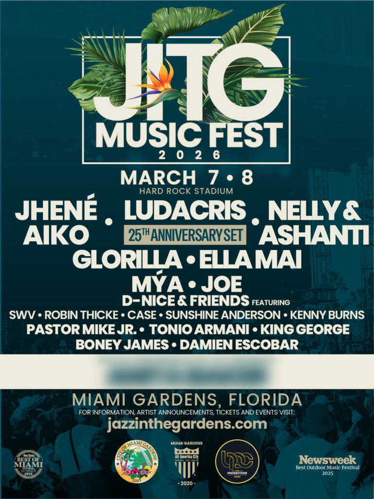 Jazz in the Gardens 2026 lineup poster